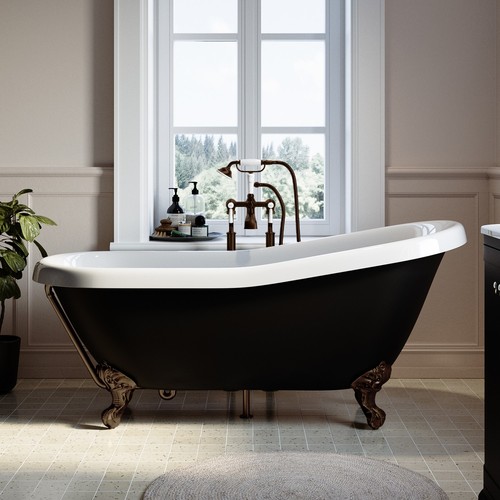 Black freestanding single - black,