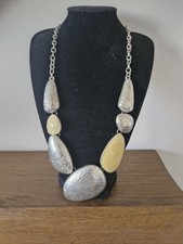 Silver Tone And Yellow Large Statement Piece