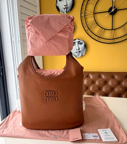 Miu ivy leather shoulder - leather,