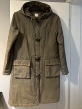 New Look Women's Khaki Green Parka Coat with Hood Size 10 VGC