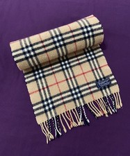 Burberrys Of London Vintage Scarf 100% Lambswool Camel House / Nova Check Iconic