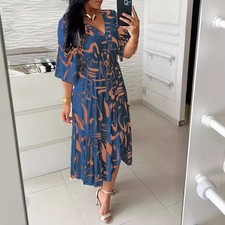 Long PRINT Dress Womens