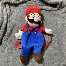 Mario Plush Teddy Soft plush Toy backpack new but no tag bag & figure 18 inches