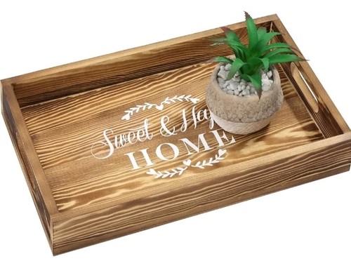 Rustic wooden serving tray - wooden,
