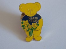 Marie Curie pin badge bear
