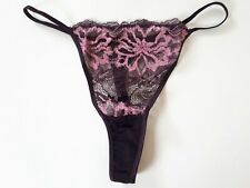 Shirley of Hollywood Size M Embroidered Mauve Lace Thong Lingerie Knickers
