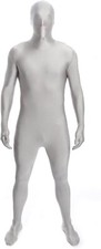 Adult Silver Morphsuit Men`s Women`s Skinsuit Zentai Suit Fancy Dress Costume