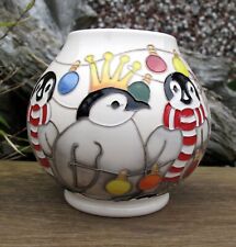 Moorcroft Exquisite THE PARTY Vase RM2/4  Retail Price £490 Christmas Penguins