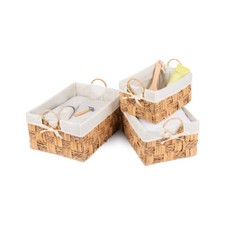 Set Of 3 Seagrass Wicker