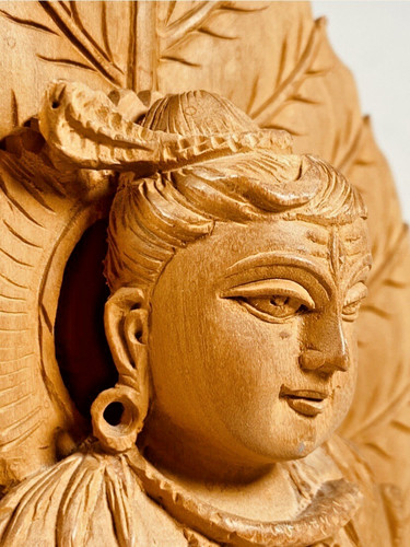 Hand carved meditative buddha - meditative,