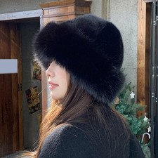Women Russian Fluffy Faux Fur Hat Ladies Winter Ladies Ski Cap Warm Caps
