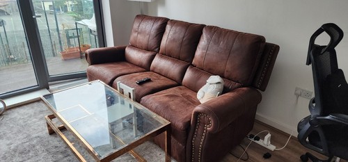 Tan leather sofas seater - tan, 3