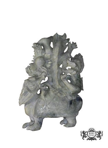 Nephrite jade dragon statue - dragon,