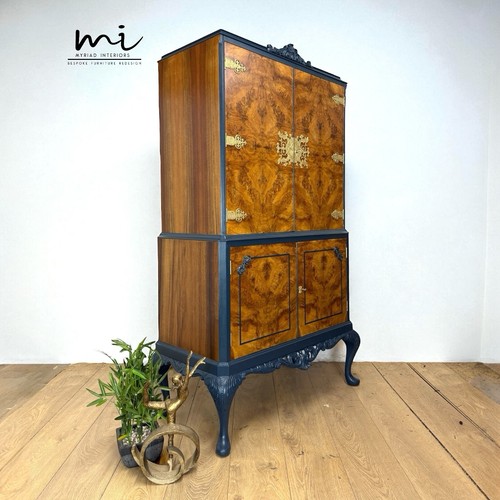 Navy blue chinoiserie queen - navy,