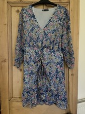 Zara Blue Floral Print Dress V