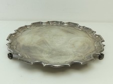 (ref288MG) 3/6 East Surrey Regiment 1916 Lieut R C Gillham Silver Plated Tray