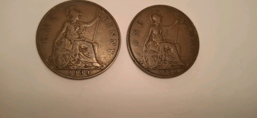 George 1934 one penny - v,