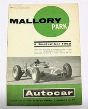 MALLORY PARK 2 Sep 1962 BRSCC Motor Racing Official Programme
