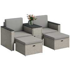 Outsunny 5 Piece Rattan Garden
