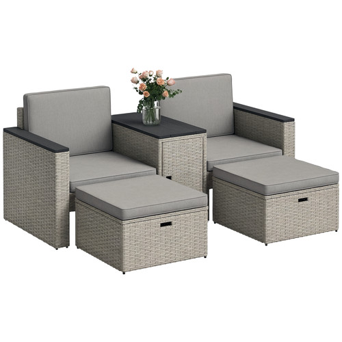 Outsunny piece rattan garden - 5,