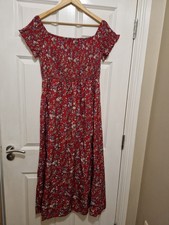 Ladies Red Floral Gypsy Style