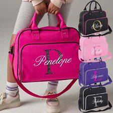 Personalised Script Colour Initial Dance Bag Kids Girl Gymnastics Glitter Ballet