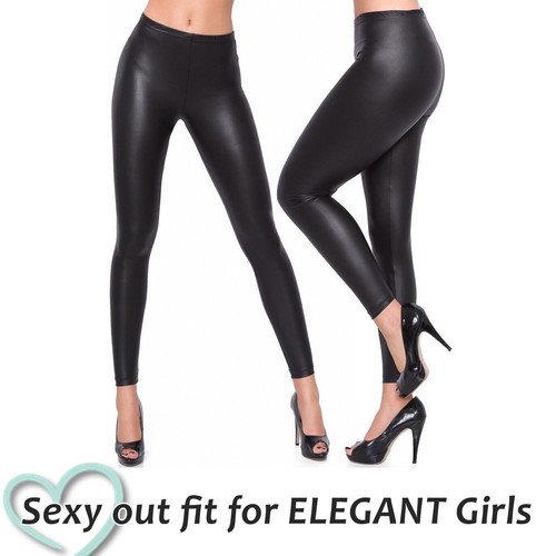 New plus size wet look - , black