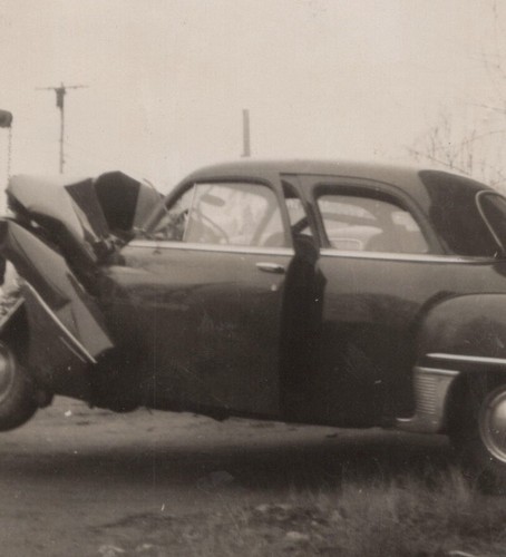 1950s crashed car - 1950s,