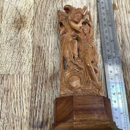 Indian carved wood radha - carved,