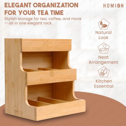 Wooden tea bag organizer box - organizer,