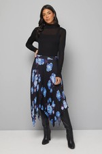 Wallis Black Midi Skirt Womens