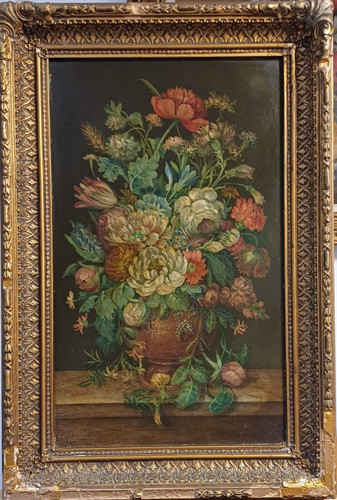 Antique oil painting copper - oil,