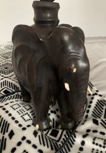 Elephant table lamp wood south - elephant,
