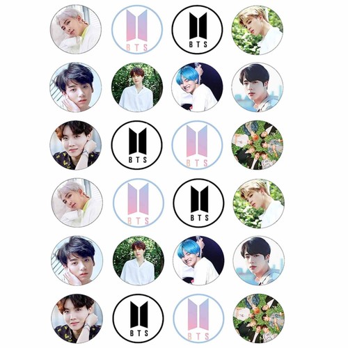 Bts cupcake toppers edible - bts,
