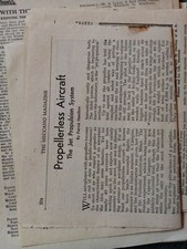 B9N Ephemera 1940s article the jet propulsion system Patrick Hamilton 