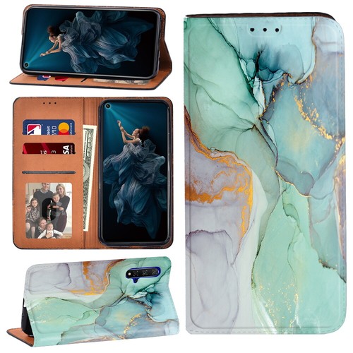 Printed leather flip wallet - printed,