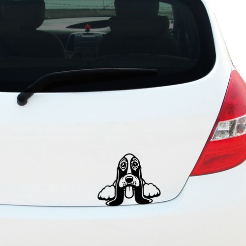 Peeking basset hound vinyl - hound,
