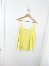 Loft L Yellow Boho Floral Daisy Tank Top Blouse Women’s Large NWT