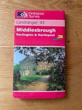 OS, Ordnance Survey Landranger map No 93, Middlesbrough