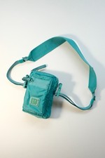 Acne Studios Arvel Plaque Face cross body bag pouch nylon in Green Turquoise