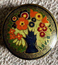 Vintage Art Deco French Sweet Tin  Pierrot Gourmand Paris Flower TIN Advertising