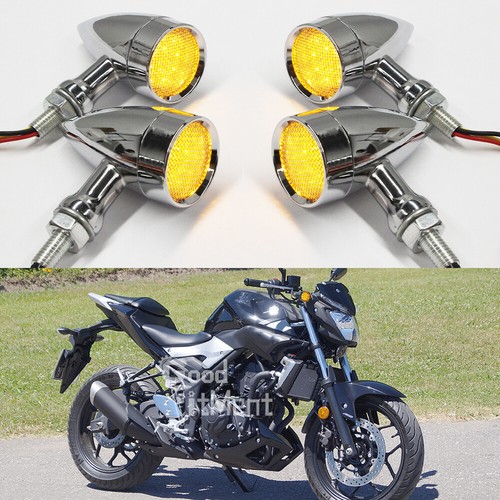 Chrome motorcycle turn - 4x,