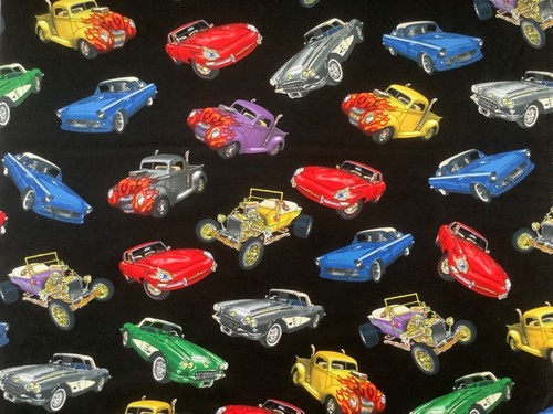 Hot rod cars fabric - cars,