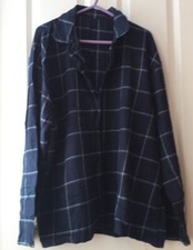 NEW WITHOUT TAGS Mens Size 2 XL Navy Check Pyjamas Set bottoms Top ASDA GEORGE 