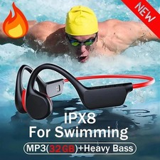 Bone Conduction Waterproof Headphones MP3 Bluetooth 5.3 Sports Earphones UK