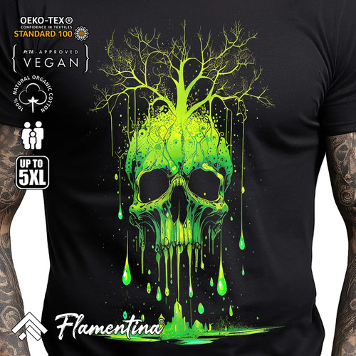 Nature skull mens - nature, tshirt