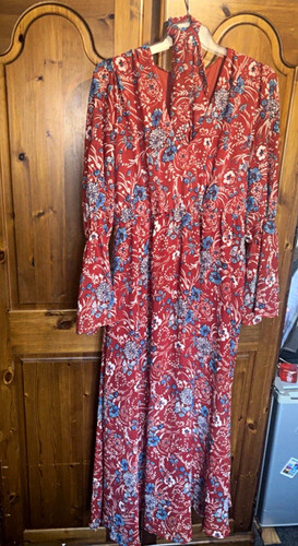 Boohoo red floral maxi dress - red,