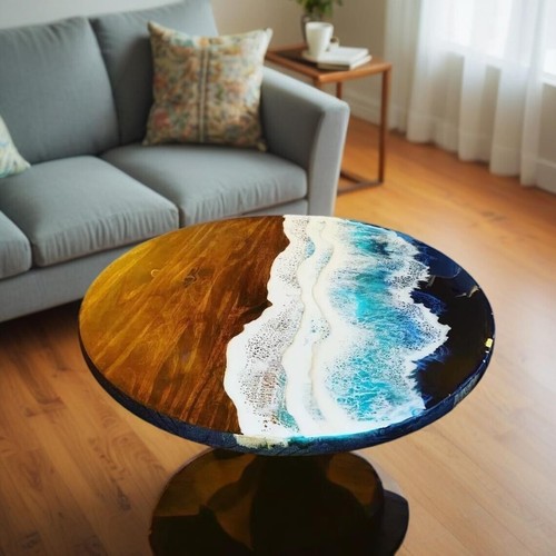 Handmade ocean epoxy - epoxy, round