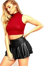 WOMEN LADIES STRETCH PU WET