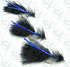 Black BLUE FLASH DAMSEL Flies